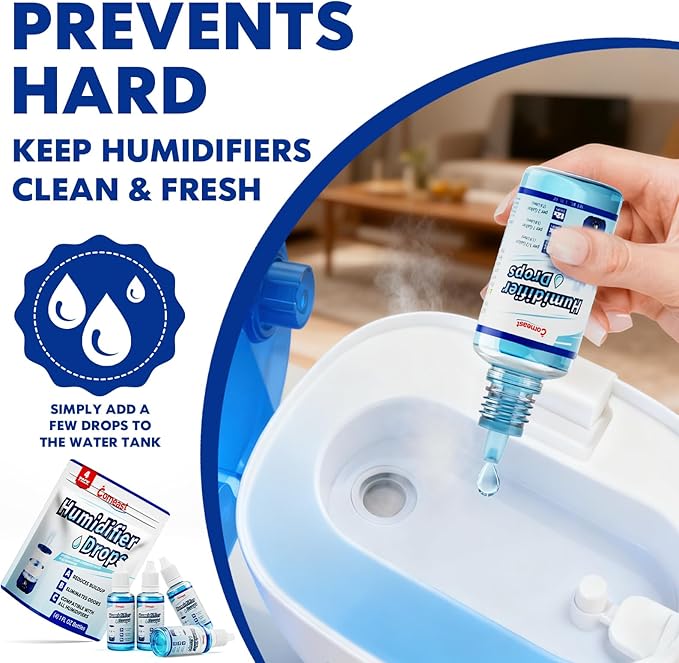 All-Purpose Humidifier Cleaner - Fits Ultrasonic/Evaporative/Warm/Cool Mist, Removes Scale/Odors, Safe for Home/Nursery