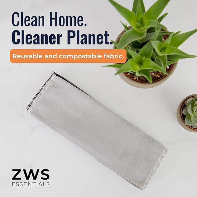 Zero Waste Reusable Paper Towels, Organic Cotton Flannel Wipes for Kitchen, Bathroom, Hand Drying, Pet Messes, and Counter Cleaning, Grey Tones, 24-Pack Gift Set