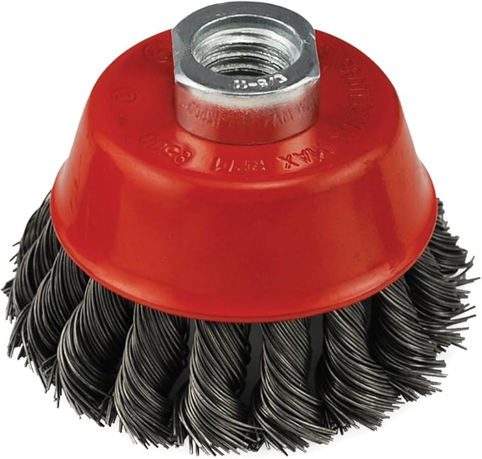 IVY Classic 39040 4-Inch x 5/8-Inch-11 Arbor, Carbon Steel Knot Wire Cup Brush - 0.020-Inch Coarse, 1/Card
