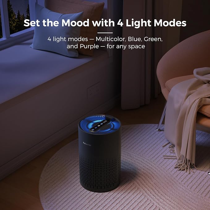 Purivortex PX500 Air Purifier with Fragrance Sponge (Black) + Pet Care HEPA Filter Bundle