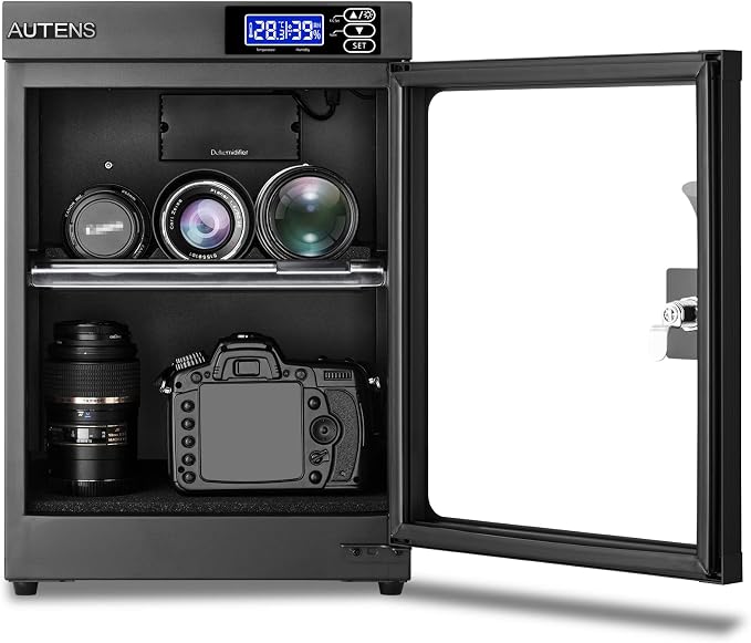 30L Dehumidifying Dry Cabinet Box, Digital Control Noiseless and Energy Saving, for DSLR SLR Camera Lens and Electronic Equipment Storage,Temperature Humidity LED Dual Screen
