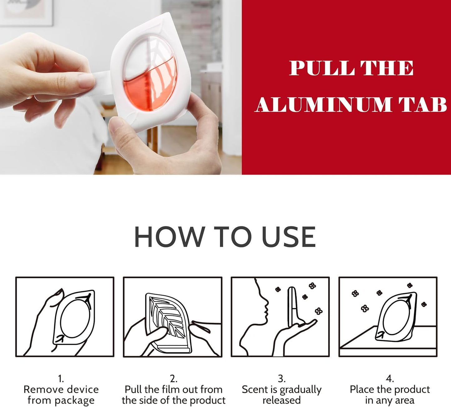 Air Freshener for Home, 4 Pack, Apple Cinnamon, Odor Eliminator for Small Area Closets Bathroom Pets Strong Odor, Up to 120 Days