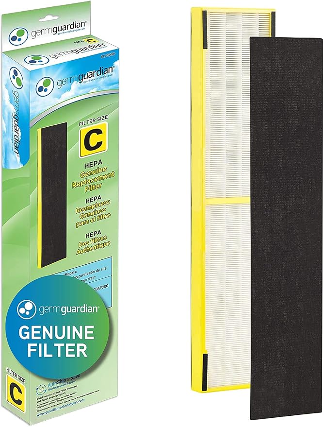 GermGuardian Genuine HEPA Replacement Filter with Carbon Filter 4-Pack for FLT5000, AC5000 Series Air Purifiers