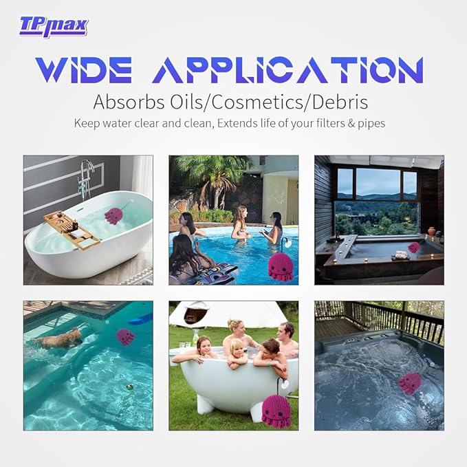 TPmax Reusable Hot Tub Scum Absorber and Oil Absorbing Sponge Twin Pack, Must Have hot tub Accessories for Spa and Pool Cleaner - Hot Tub Sponge - Pool Scum Absorber