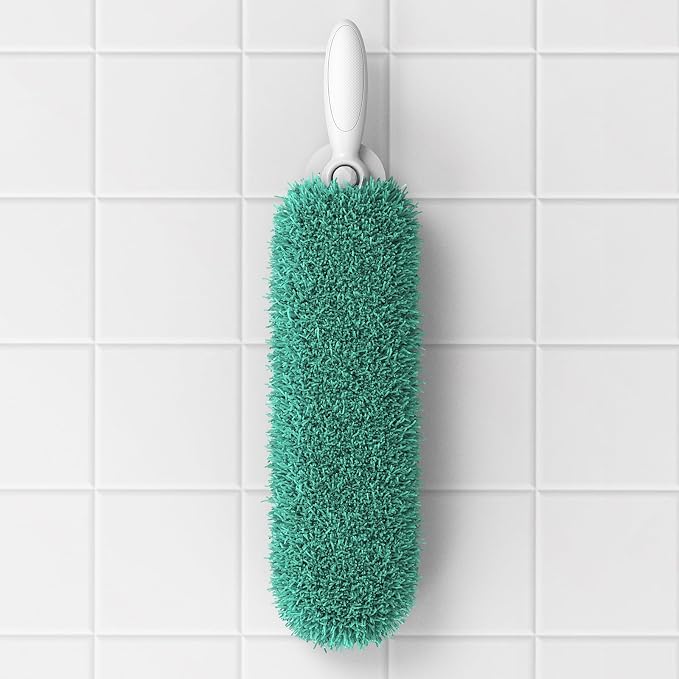 Microfiber Duster with Handle and Washable Duster Head, Dusters for Cleaning,Green, Reusable Cleaning Tool,2PCS