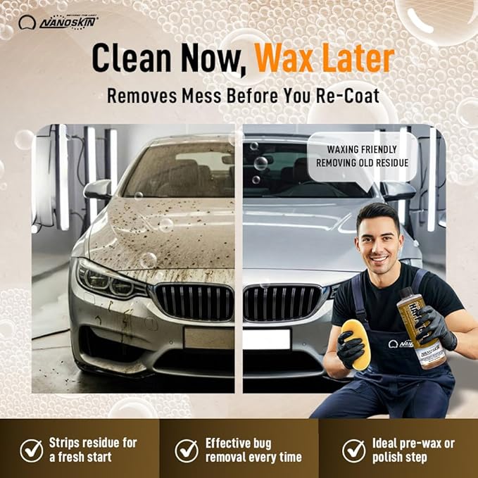 Nanoskin Bug Remover 1 Gallon – Exterior Cleaner & Degreaser for Bug Residue, Grime, Plastic, Metal, Chrome, Windows & Mirrors – Safe for Car Paint, Wax, Clear Coat, Trucks, Motorcycles & RVs