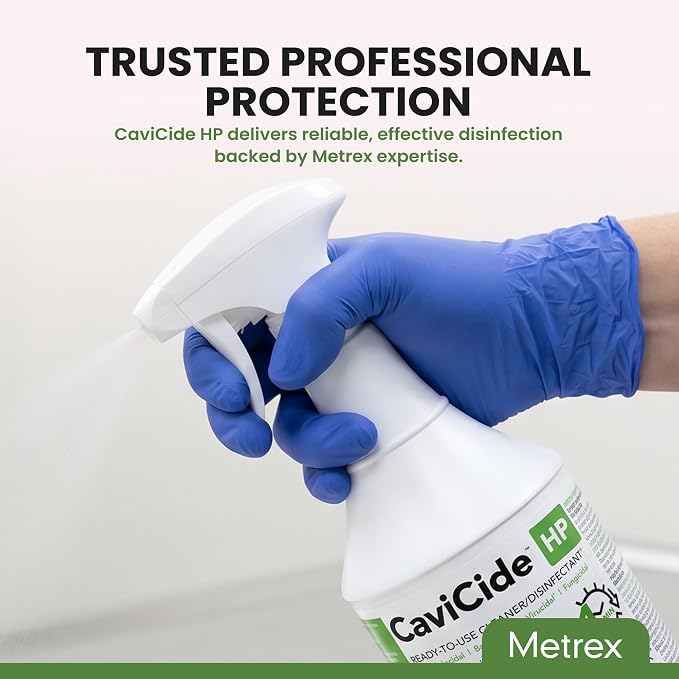 Metrex CaviCide HP Hydrogen Peroxide Disinfectant Spray – Kills Norovirus, MRSA, TB & Flu in 1 Minute – EPA-Registered Hospital-Grade Cleaner for Medical, Dental, Salon & Vet – 24 fl oz, 1 Count