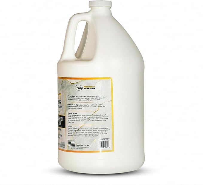 PSC Grout Cleaner and Restorer for Tile Refill, Granite, Marble, and Porcelain, Deep Tile Cleaner, Safe Ingredients, Effective Formula - 128 oz