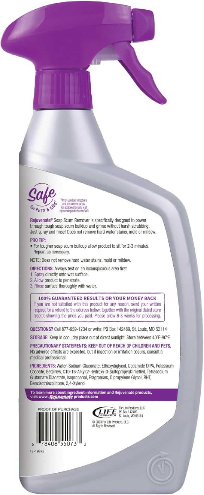 Rejuvenate Soap Scum Remover Easily Dissolves Soap Scum Without Scrubbing, 32 Ounces, 2 Pack
