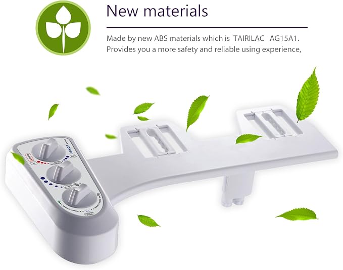 Self Cleaning Hot and Cold Water Bidet - Dual Nozzle (Male & Female) - Non-Electric Mechanical Bidet Toilet Attachment - with Temperature(BHCW01)