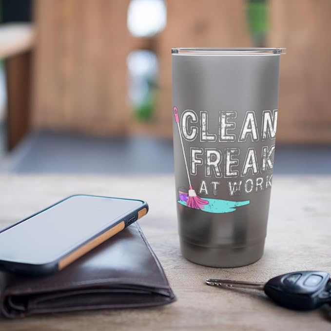 Clean Freak at Work Cleaning Stainless Steel Insulated Tumbler