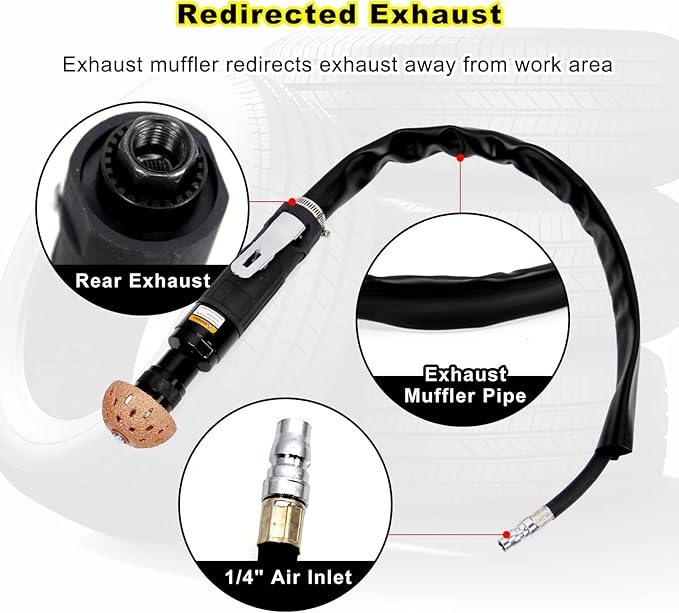 RYANSTAR RACING 2500rpm Low Speed Air Tire Buffer Tire Repair Kit Polishing Cleaning Tool Pneumatic Automatic Buffing Wheel Machine Tire Patch Tools Rear Exhaust