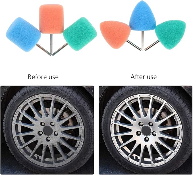 SUPVOX 48pcs Buffing Sponge Pads Kit for Auto Detailing Lightweight Polishing Wheels for Car Coatings Scratches and Tight Spaces Versatile Buffing Mop for Drill and Polisher Use