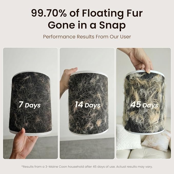 Provirtec Pawtent Pet Air Purifier, 1-Year Filter Life, 99.23% Pet Odor & 99.97% Allergies & 99.70% Pet Hair Reduction, H13 True HEPA, Large Room up to 1800 ft², Auto Mode for Cats Dogs Home