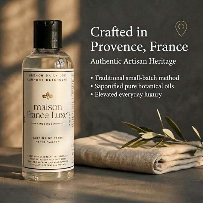 French Laundry Detergent, Plant Based Laundry Soap With Olive Oil & Coconut Oil for Machine or Hand Wash, Daily Use Formula for Colors & Whites, Paris Garden, Travel Size, 3.4 Fl Oz