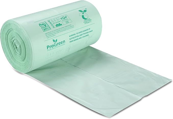 Compostable Bags 33 Gallon, Extra Extra Thick 1.1 Mil, 30 Count, Extra Large Lawn And Leaf Trash Bags ASTM D6400 BPI, VINCOTTE and TÜV AUSTRIA Certified (30)