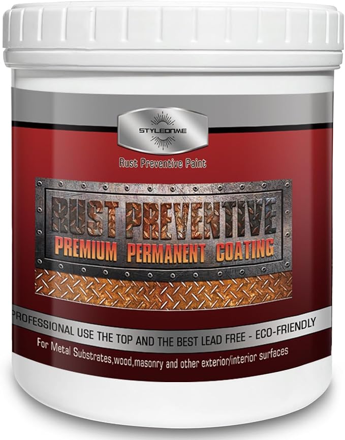 styleonme Metallic paint, Anti-Rust Paint, Black 32 Fl Oz, Metal Primer & Preventive Coating, Rust Preventive Coating, Stop Rust and Corrosion Permanently (High-Gloss)