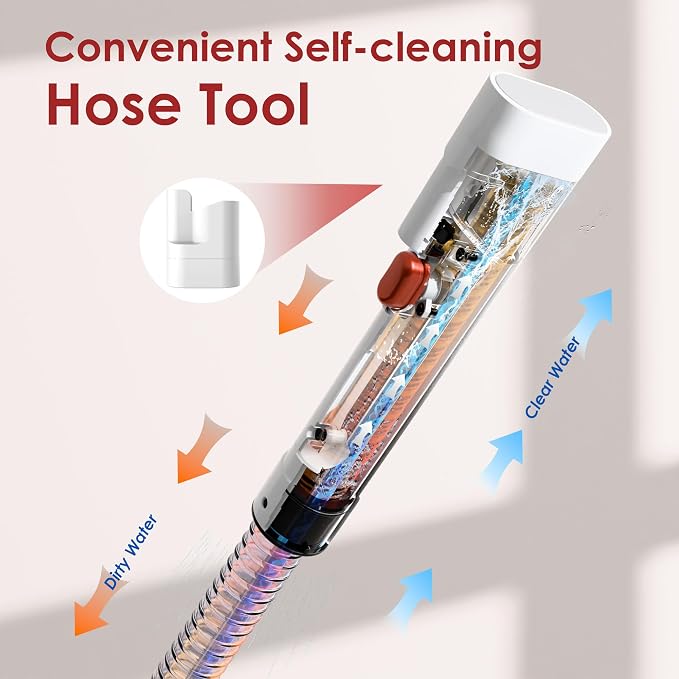 WURESE Portable Carpet Cleaner Machine, 15KPa Powerful Upholstery & Spot Cleaner for Pet Stains, Couches, Stairs & Car Seats – Handheld Deep Cleaner with Self‑Cleaning System & 2 Brushheads, Rose