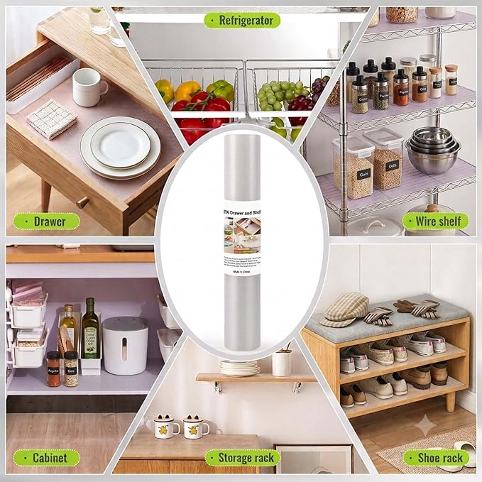 Shelf Liner 11.8"x236", Thick Clear EVA, Non-Adhesive Lays Flat | Protects against spills, stains & scratch; Dot grid for easy custom sizing; Fits kitchen cabinet, drawer, wire shelf & fridge