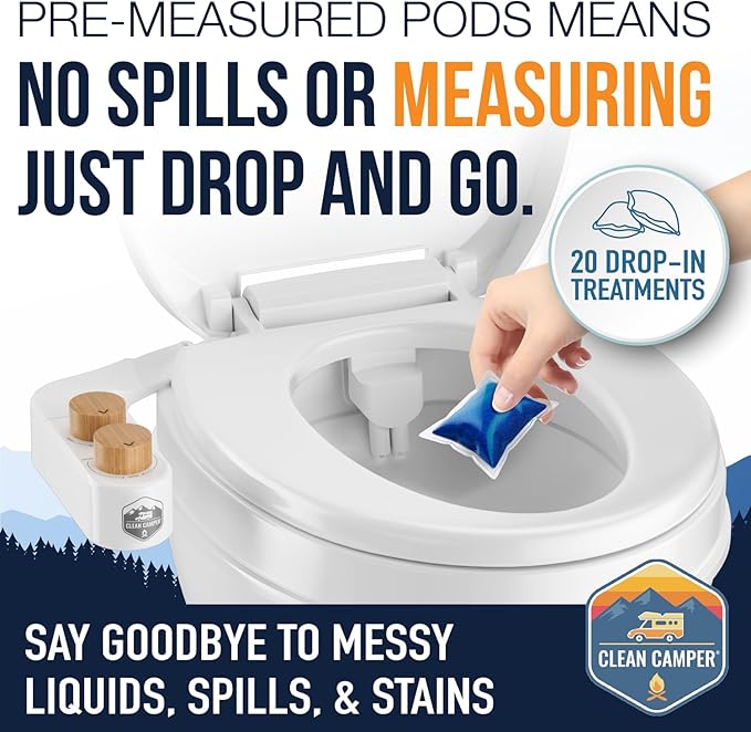Clean Camper Extreme Strength RV Holding Tank Pods Maximum Odor Control & Fast Waste Breakdown | Bio-Active Enzyme Formula | Sensor Safe, Septic-Safe, & Eco-Friendly | Easy Drop-In Pods