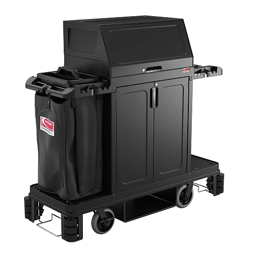 Suncast Commercial Locking Doors for Housekeeping Carts, Duable Accessory for Securing Tools and Supplies, Easy Installation, Black