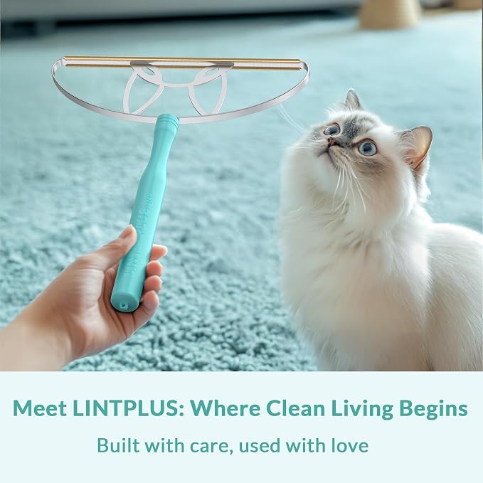 LINTPLUS Pet Hair Remover Kit (Max + Pro 2-Pack) – Oversized Carpet Rake for Large Areas & Compact Scraper for Furniture, Cars & Stairs, Heavy-Duty Copper Blade Set for Dog & Cat Hair