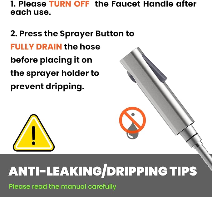 RV Bidet Sprayer with Stainless Steel Holster, Side-Mounted Handheld Bidet with Hose, RV Fitting, Shut-Off Handle, for Motorhomes, Travel Trailers & Campers Toilet (Chrome-SideMount)