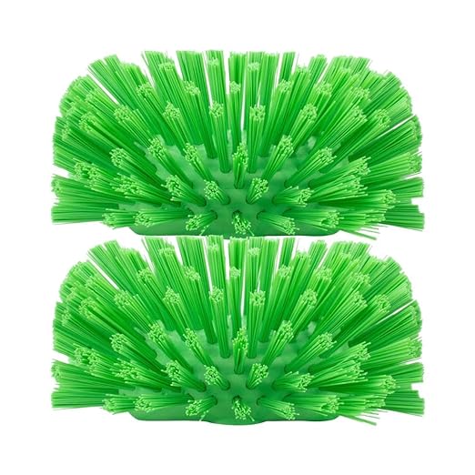 SPARTA Tank and Kettle Scrub Brush Heavy-Duty Tile Brush, Color-Coded and Handle Compatible (Sold Separately) for Optimal Access In Spacious Containers, Plastic, 5.25 X 7.5 Inches, Lime, (Pack of 2)