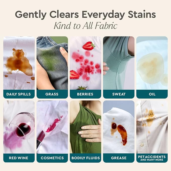 Puracy Clean Can Laundry Stain Remover - Fabric Stain Remover for Clothes Laundry - Stain Treater - Active Enzyme Laundry Stain Remover Spray - Spot Remover for Clothes (3 Pack Refill, Free & Clear)