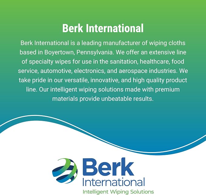 Berk Wiper MIGHTYWIPE - Advanced Heavy Weight Disposable Wipes (475 Heavy Duty Wipers) Latex-Free and Low-Lint for Effective Wiping - Blue Fold Jumbo Roll Paper towel (12 x 12), 1 Perforated Roll