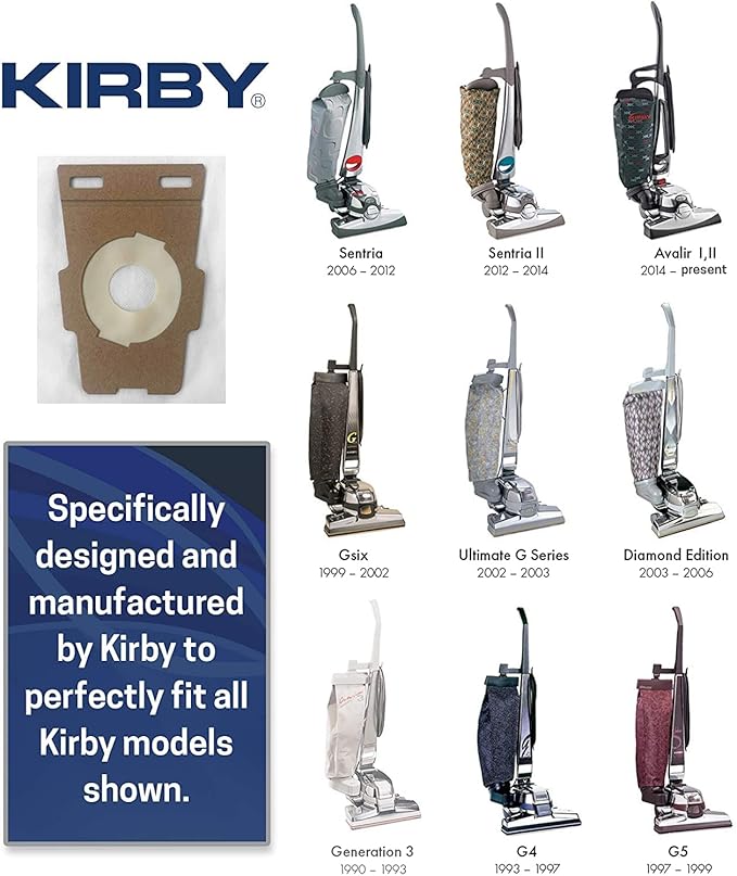 Kirby Vacuum Bags – Genuine Micron Magic Filtration – Compatible with G3, G4, G5, G6 – OEM Part #197294 – 3-Pack