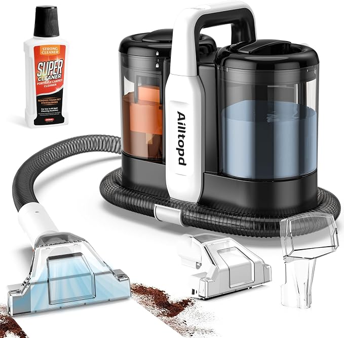 15Kpa Deep Cleaning Cleaner Machine for Carpet, Pet, Fabric Cleaner with 2 Brushheads