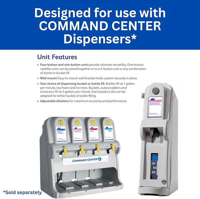 VIREX Diversey II 256 Disinfectant Cleaner Command Ctr, 1.5 gal, 2 Pk | One Step Cleaning, Fast Contact Time, Controls Odors, Cost Efficient 1:256 Dilution, Multi Surface Use