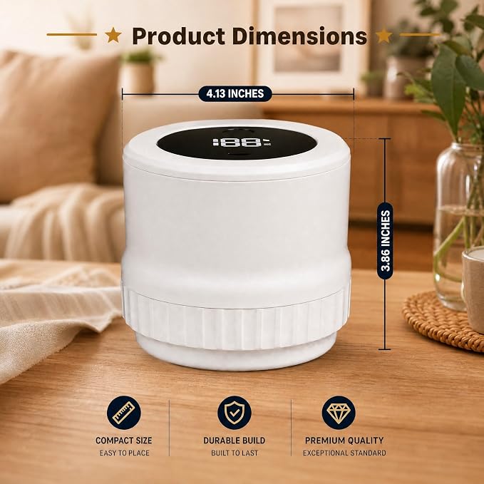 Mason Jar Vacuum Sealer Kit for Wide & Regular Mouth Jars, White