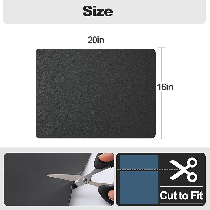 Ecotrim - Dish Drying Mat for Kitchen Counter | Coffee Bar Mat for Countertops | Heat Resistant Drainer Mat with Non-slip Rubber Backed | Hide Stain Kitchen Absorbent Draining Mat | Black 16"x20"