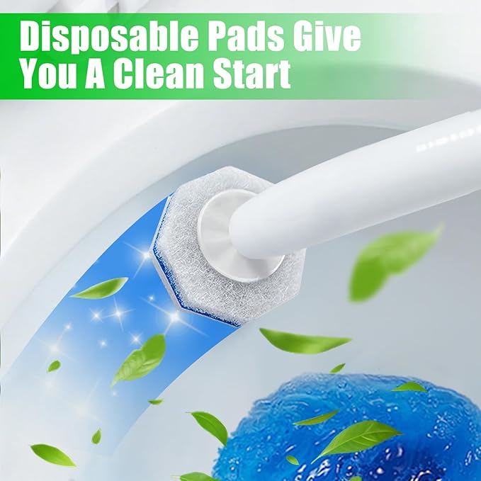 40 Count Toilet Bowl Wand Refills for Clorox, 4X Cleaning Power Toilet Bowl Cleaner Refill Pads for Clorox Wand System, Disposable Toilet Brush for Bathroom Cleaning