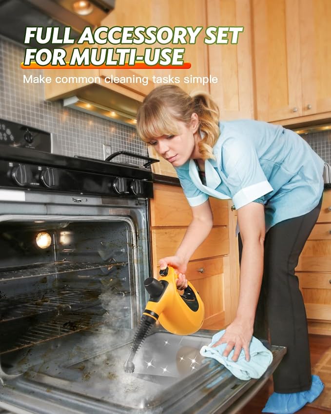 Handheld Steam Cleaner, Pressurized Multi-Surface Steam Cleaner with 11pcs Accessories, Chemical Free Multi-Purpose Steam Cleaners for Home Use, Steamer for Cleaning Floor, Tile, Windows, Couch, Grout