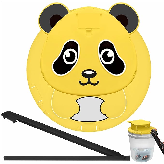 Cute Animal-Shaped Automatic Mouse Trap, 1-Pack,Bucket-Type Flip-Top Sliding Design, Reusable Rodent Trap for Indoor & Outdoor Use, with Reset Function (1, Yellow)