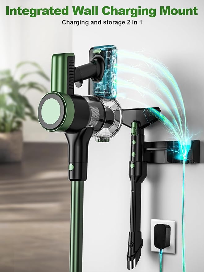 Cordless Vacuum Cleaner, 10 in 1 Vacuum Cleaners for Home, Ultra-Long Runtime Stick Vacuum with Self-Standing & LED Display, Anti-Tangle & Wall Mount Charging