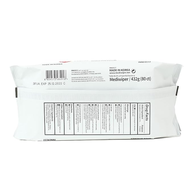 MEDIWIPER 80ct Alcohol-Free Hand Sanitizing Wipes Unscnted Wet Wipe, Hand Sanitizer (80 Wipes (80 * 1))