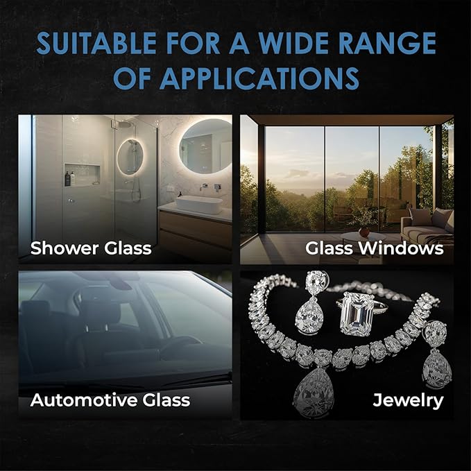 Optical Grade Cerium Oxide 1lb Glass Repair Powder | Glass Window and Windshield Repair | Optical Grade, for use with Camera, Scope, Binocular Lens (1lb with 3" Felt Bob Wheel)