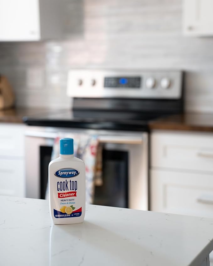 Sprayway Cook Top Cleaner, 8oz, Pack of 12 | Removes Grease, Grime & Stubborn Stains | Streak-Free Shine, Safe for Glass & Ceramic Cooktops | Easy-to-Use Formula