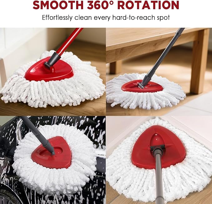 Mop Head Replacement for O-Cedar Easy Wring 1-Tank System,Exovyn Spin Mophead Replacements,Microfiber 5 Pack 360° Swivel Mop Refills,Deep Clean,Easy Cleaning,Machine Washable and Easy to Replace