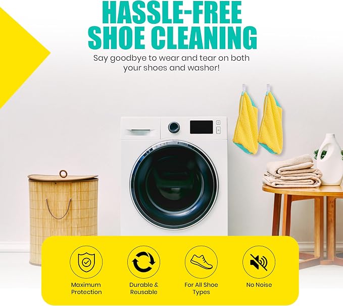 2 Pack (XXL) Shoe Washing Machine Bag: Laundry Bag for Washing Machine - Reusable Cleaning Laundry bag for Sneaker, Tennis Shoe, Cleaner Kit, 360° Deep Clean with Shape keeper (2 PCS)
