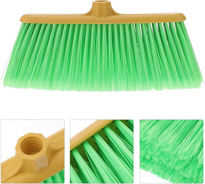 iplusmile Broom Head Replacement 12.59 x 5.90 x 1.57 Inch Plastic – Soft Bristle Heavy-Duty Sweep – for Indoor Kitchen Garage Outdoor Cleaning for Households Pets Commercial Use