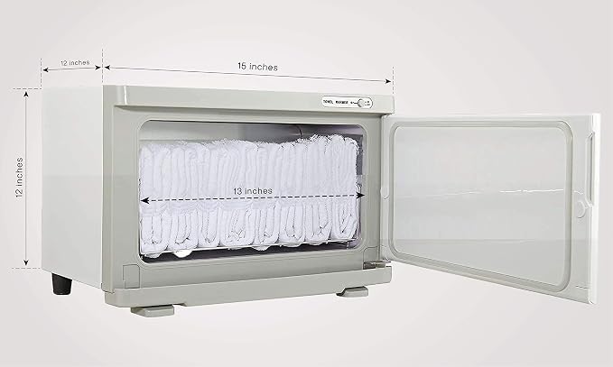 Pursonic Professional Towel Warmer with UV Sterilizer - 8L Premium Towel Warmer 360 Heating with Separate Water Tank - Aluminum Interior for Bathroom, Spa, Salon & Home (White)