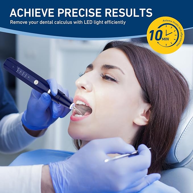 Plaque/Tartar Remover for Teeth, Dental Calculus Remover Teeth Cleaning Kit with LED Light & 5 Adjustable Modes