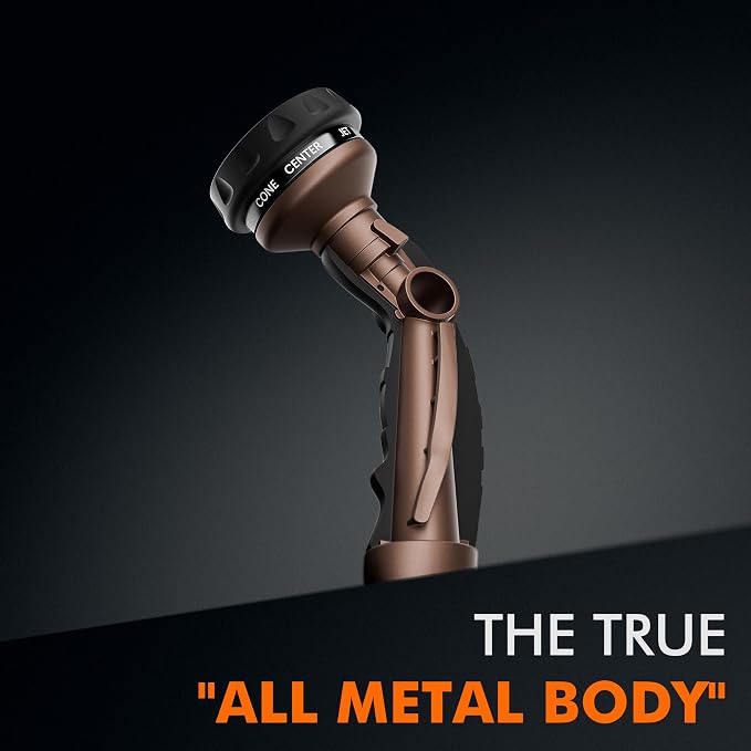 RESTMO Heavy Duty Hose Nozzle, Metal Garden Water Hose Sprayer, Thumb Control, On Off Valve, High Pressure Nozzle Sprayer for Watering Plants, Car and Pet Washing