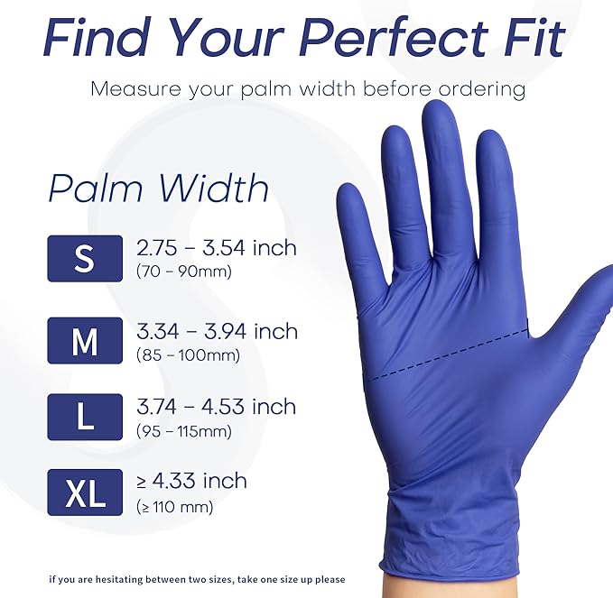 Supmedic Nitrile Exam Gloves, 4 Mil 1000 Ct, Powder-Free Latex-Free Cooking Food-Safe Disposable Medical Gloves, Blue Violet