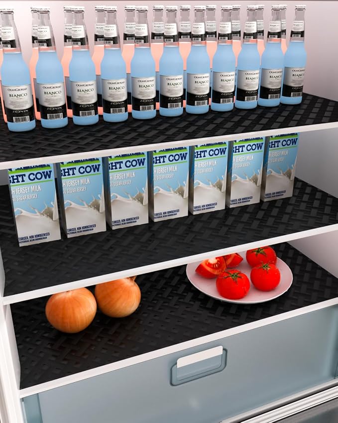 Shelf and Drawer Liner for Kitchen Cabinet, Non-Adhesive 12in x 240in Waterproof Contact Paper Refrigerator Liners Thickened Durable EVA Material Non Slip Mat for Dresser Cupboard Pantry Protector